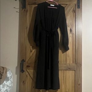 All in Favor Black Long Sleeve Dress